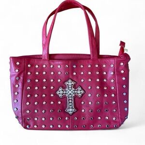 Studded Red Western Tote Bag